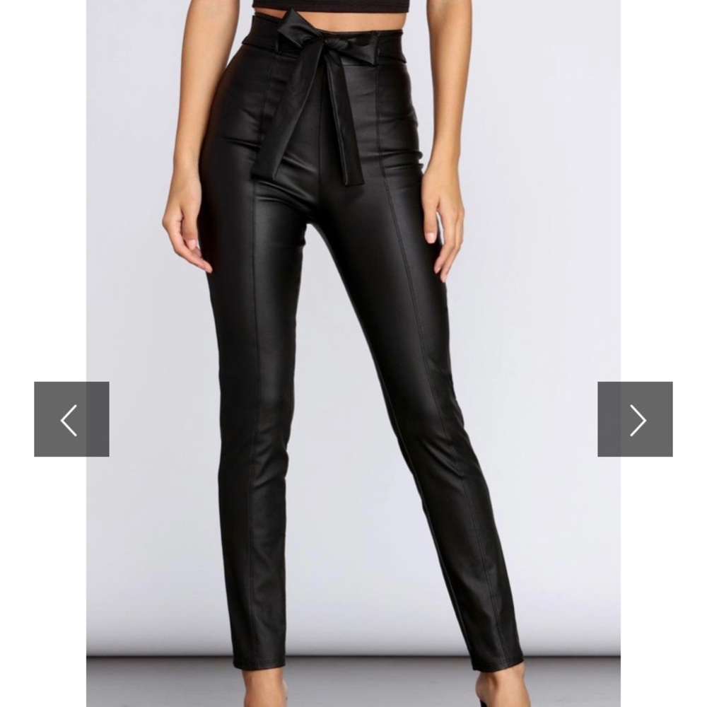 NWT High Waist Faux Leather Skinny Pants